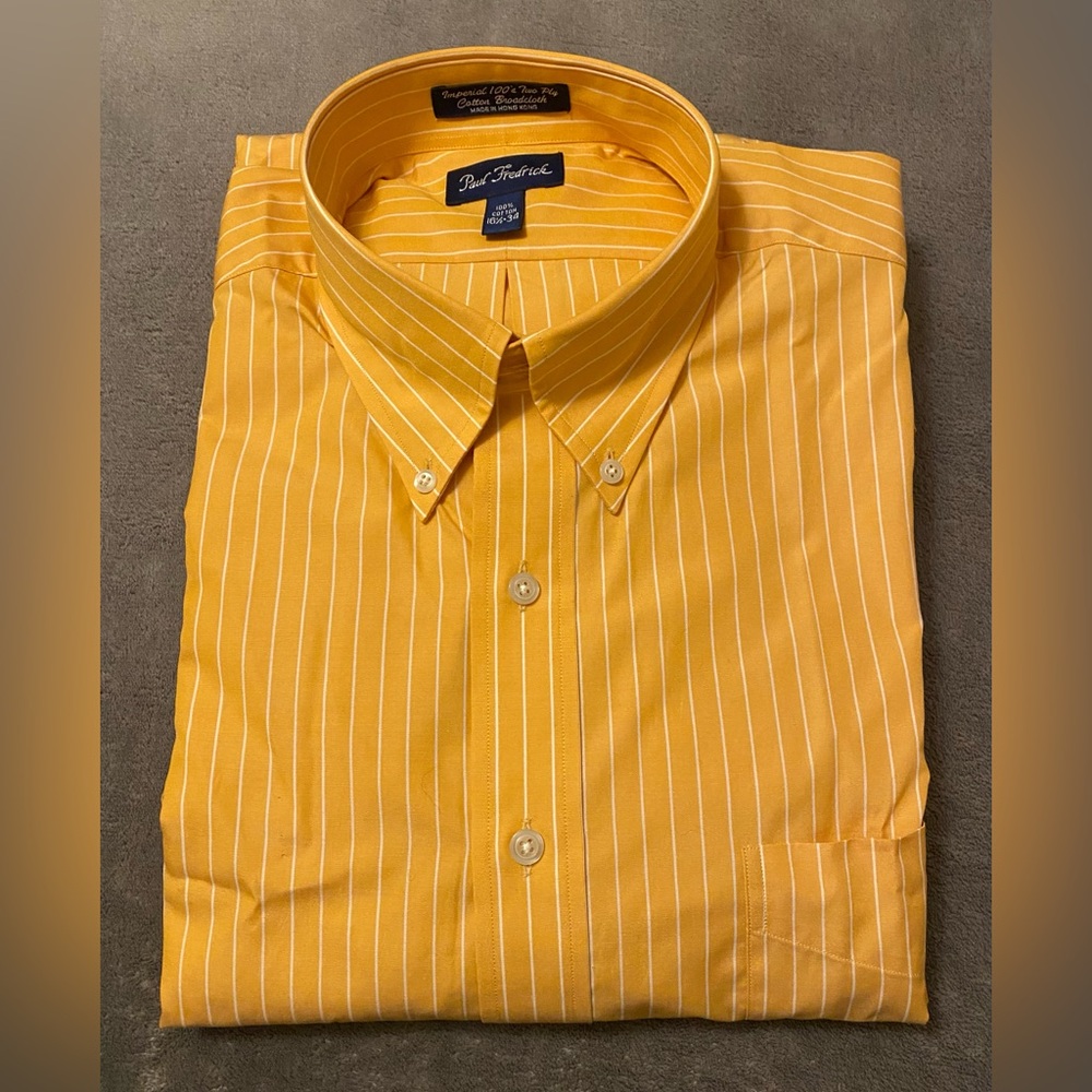 Men’s Paul Fredrick Cotton Broadcloth Dress Shirt